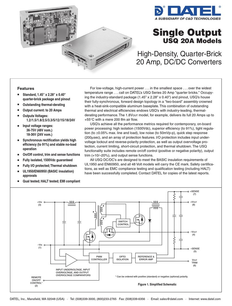 Datel 20A Specification sheet