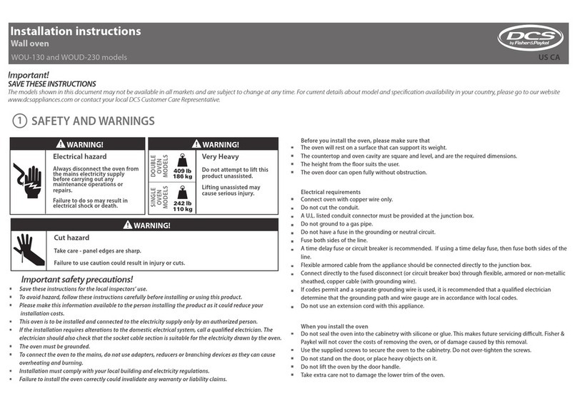 DCS WOUD-230 User manual