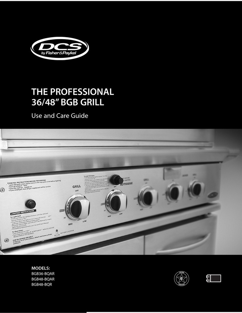 DCS "BGB" Series Use and care guide