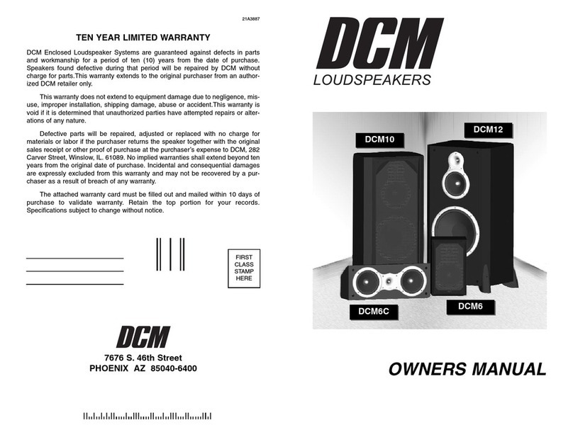 Dcm DCM12 owner's manual