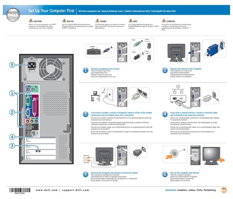 Dell Dimension 0H1215A01 Quick setup guide