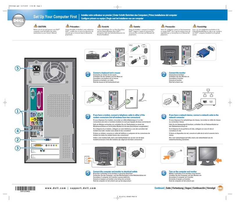 Dell Dimension 09Y333A01 Setup guide