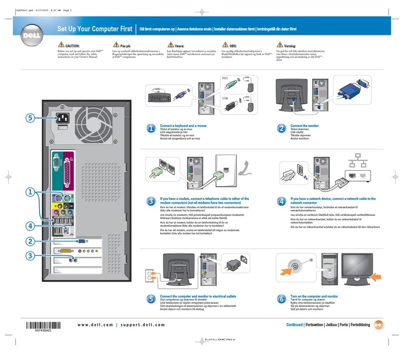 Dell Dimension 06Y490A01 Setup guide