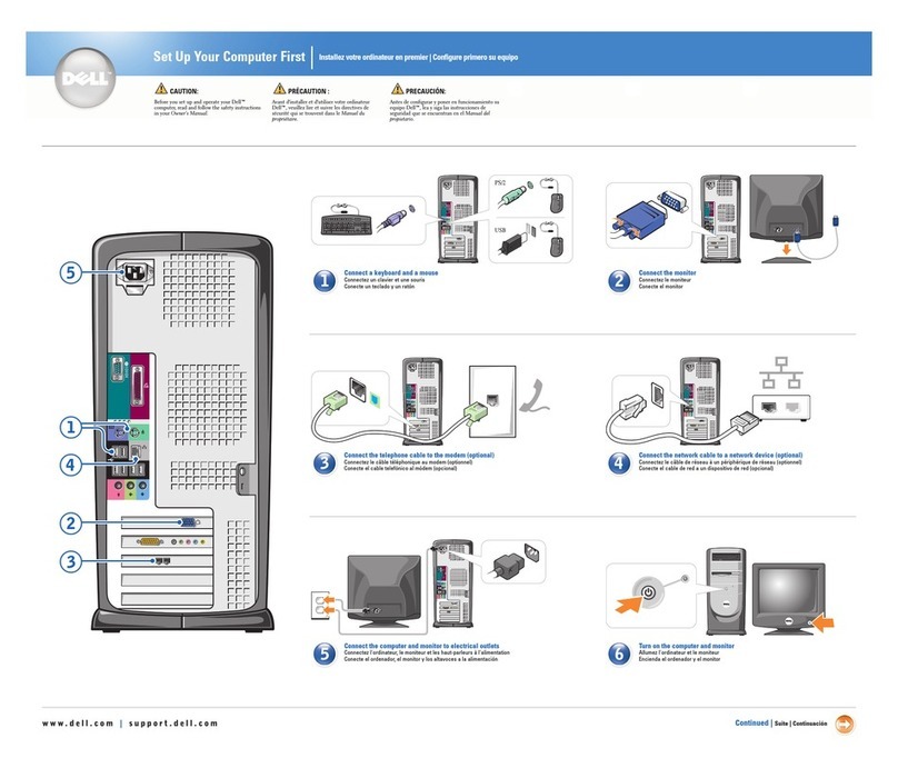 Dell Dimension 8250 Series Quick setup guide