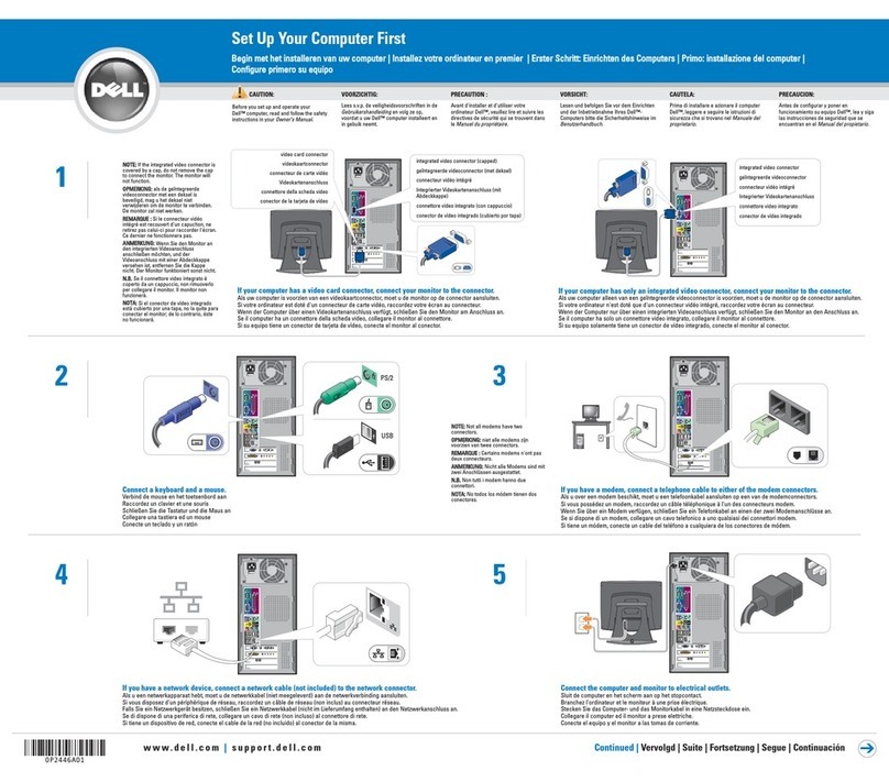 Dell Dimension 4600 Series Quick setup guide