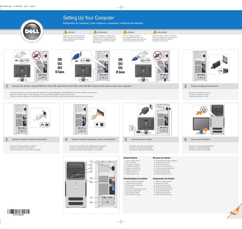 Dell E521 - Dimension Motherboard UW457 0UW457 Setting up