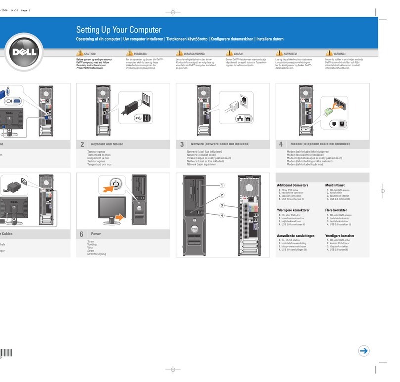 Dell Dimension 0GK816A00 Quick setup guide
