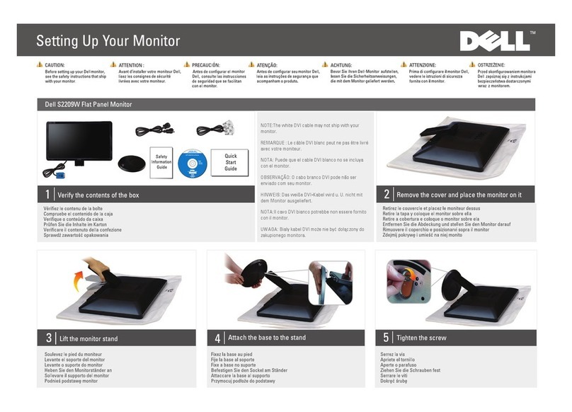 Dell S2209W - 21.5" LCD Monitor Quick setup guide