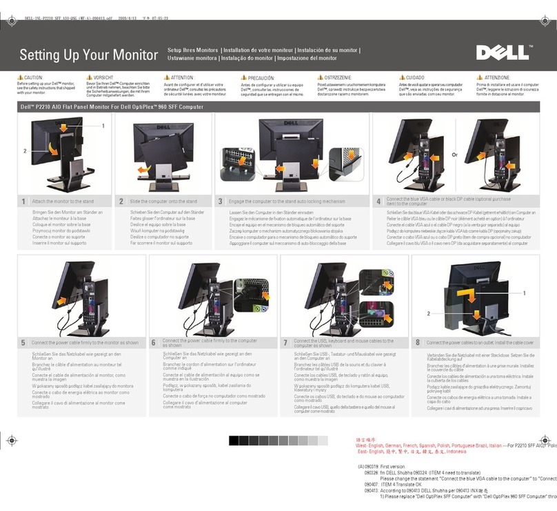 Dell Professional P2210 AIO User instructions