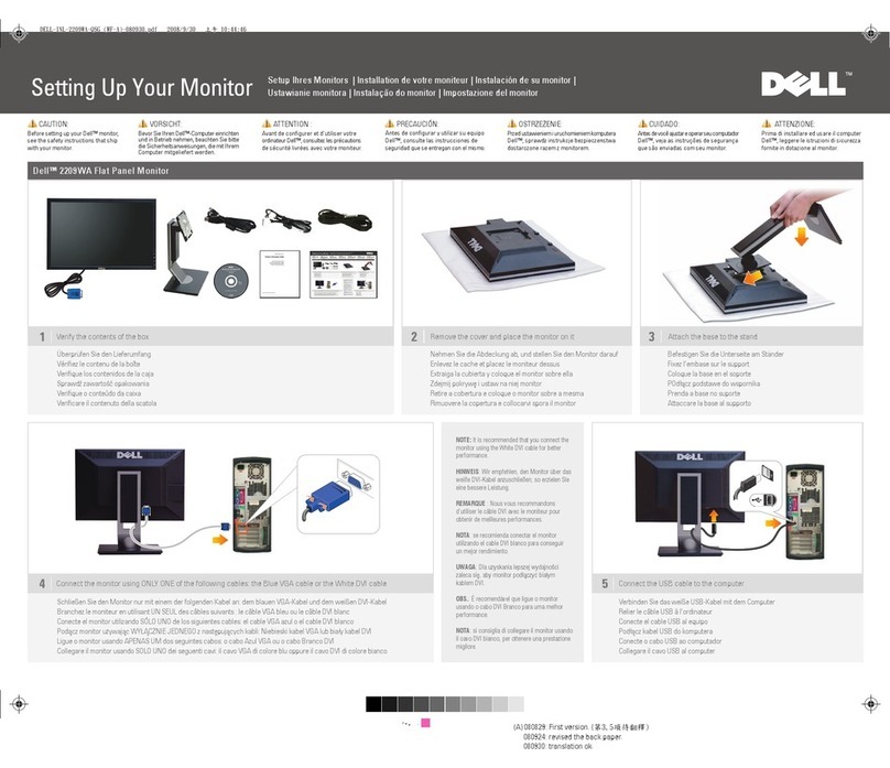 Dell 2209WA - UltraSharp - 22" LCD Monitor User manual Dell 2209WA - UltraSharp - 22" LCD Monitor User manual