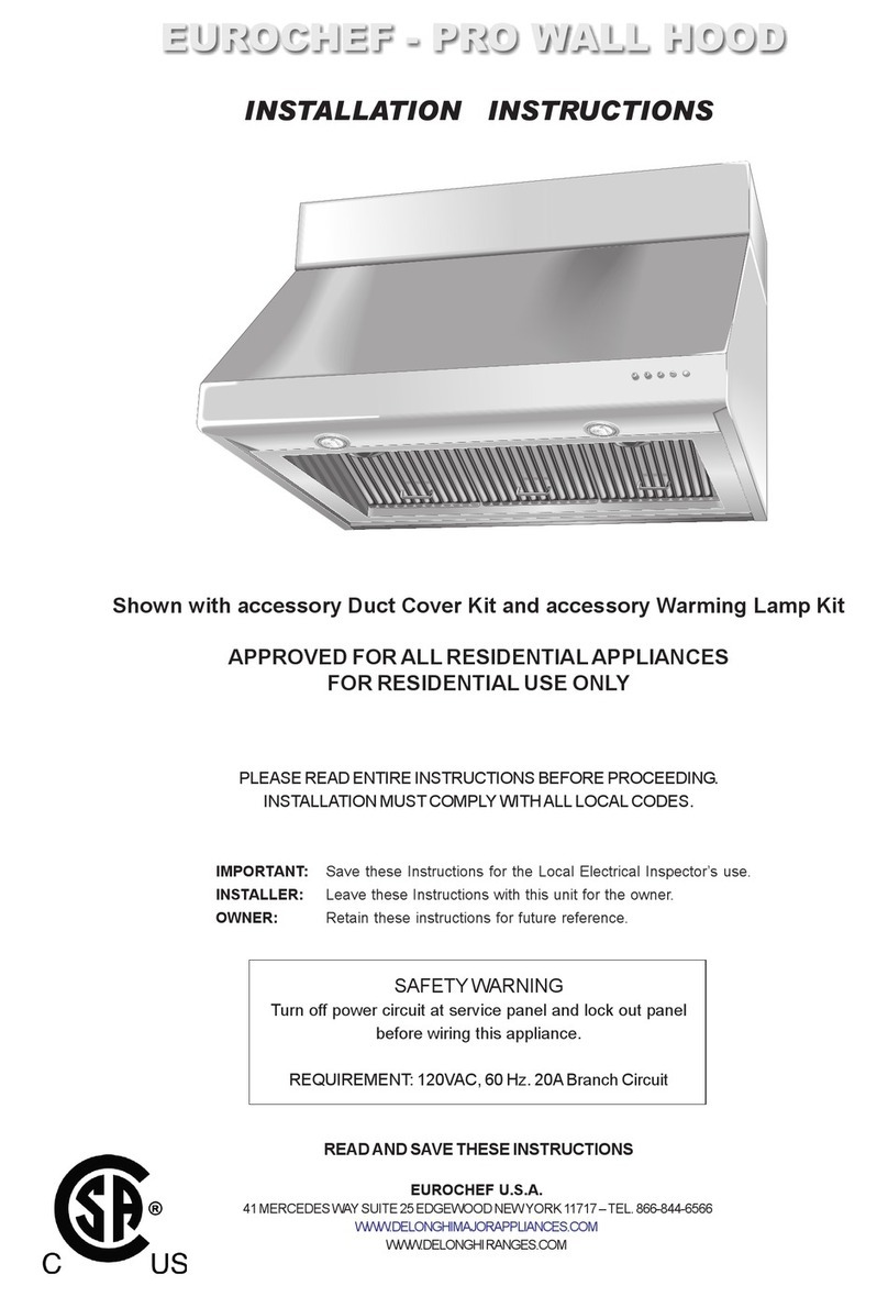 DeLonghi EUROCHEF - PRO installation instructions