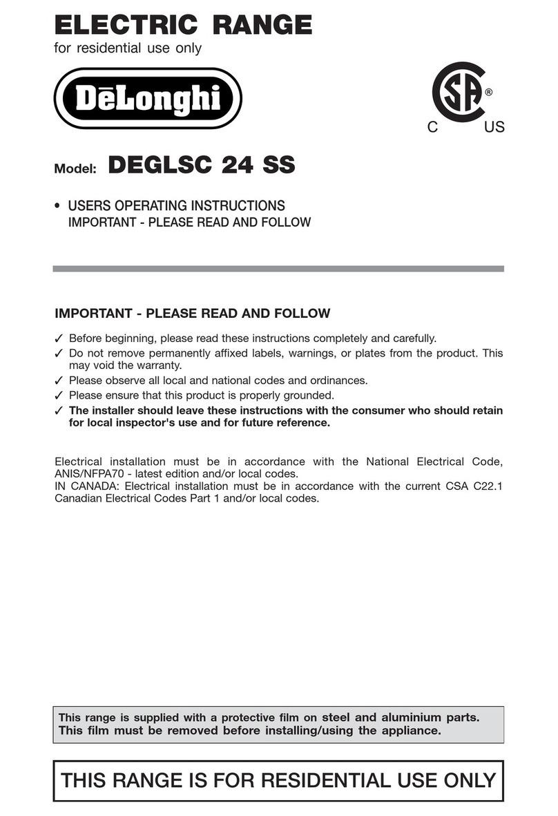 DeLonghi DEGLSC24SS User operating instructions