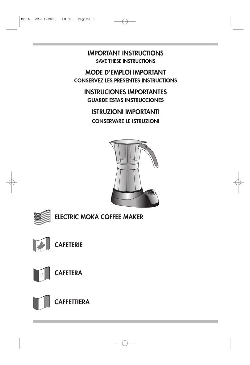 DeLonghi Coffee machine Important instructions