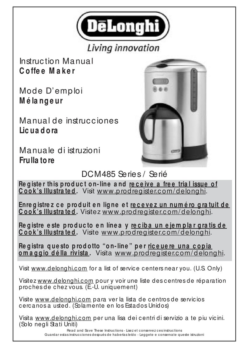 DeLonghi DCM485 Series instruction manual