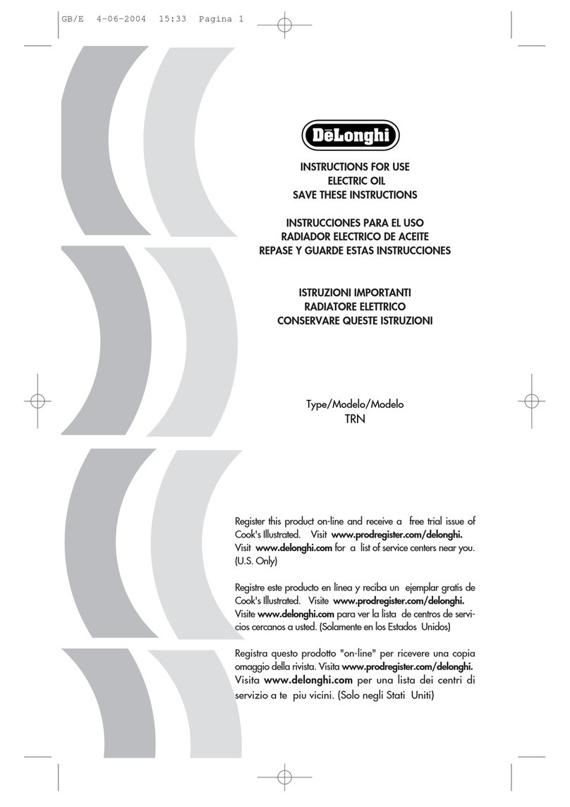 DeLonghi TRN Instructions for use DeLonghi TRN Instructions for use