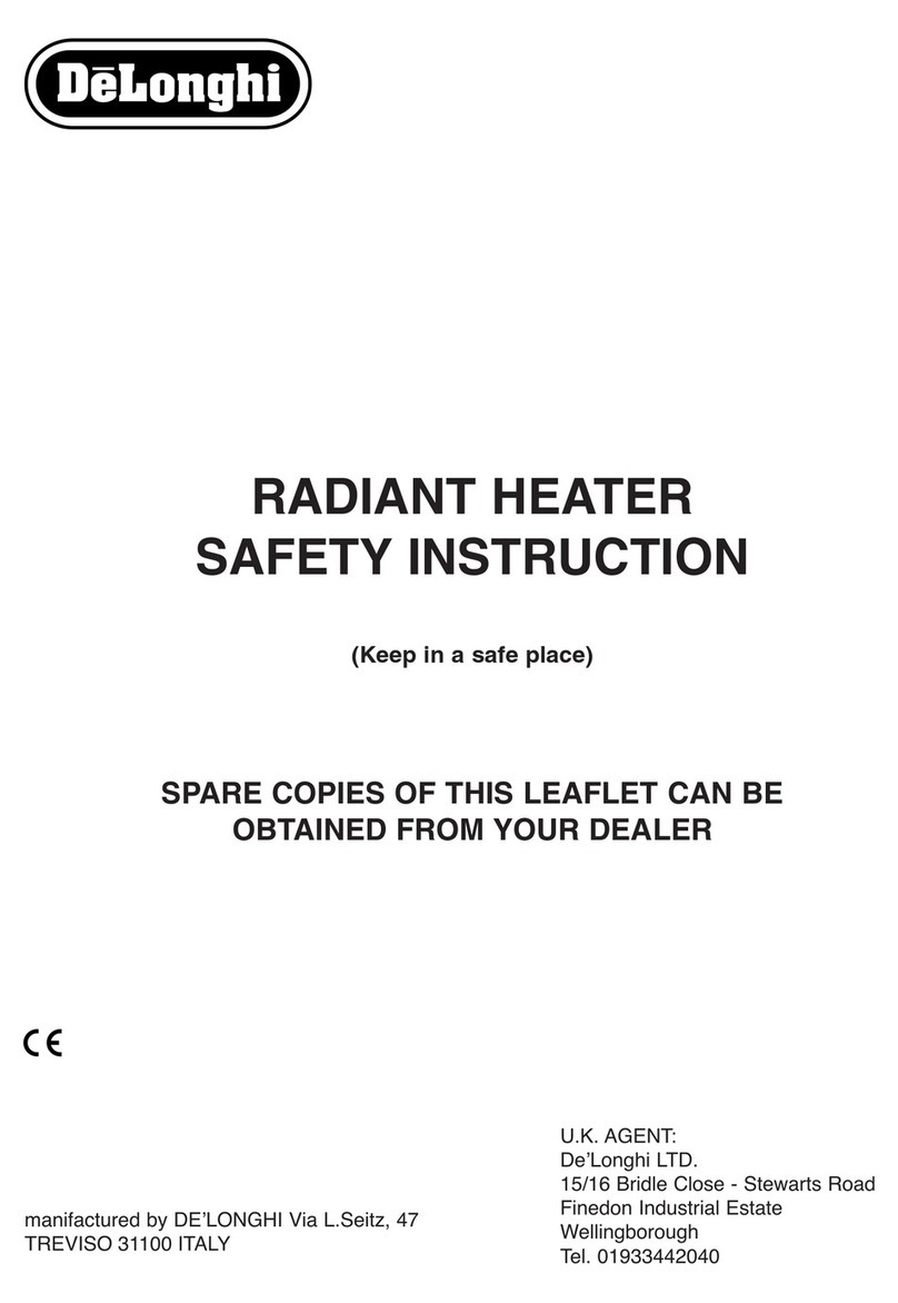 DeLonghi 634H Safety instruction