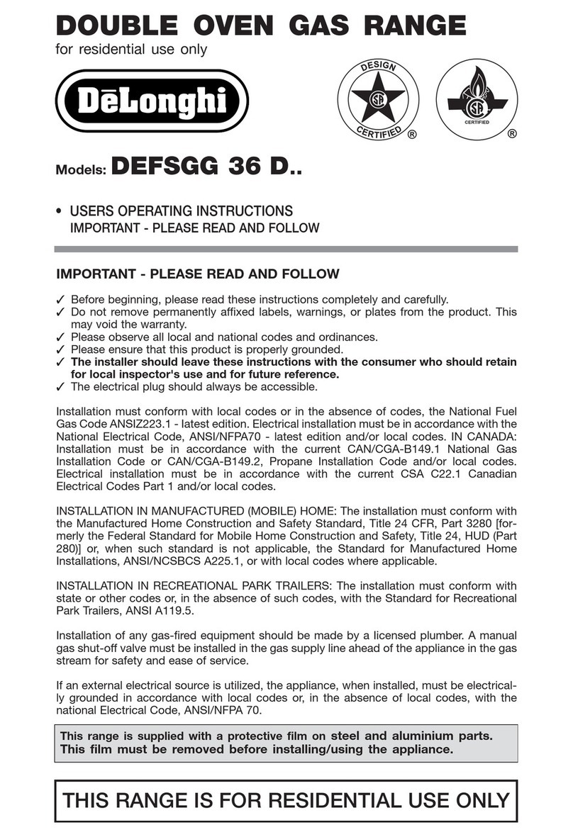 DeLonghi DESFGG36 User operating instructions