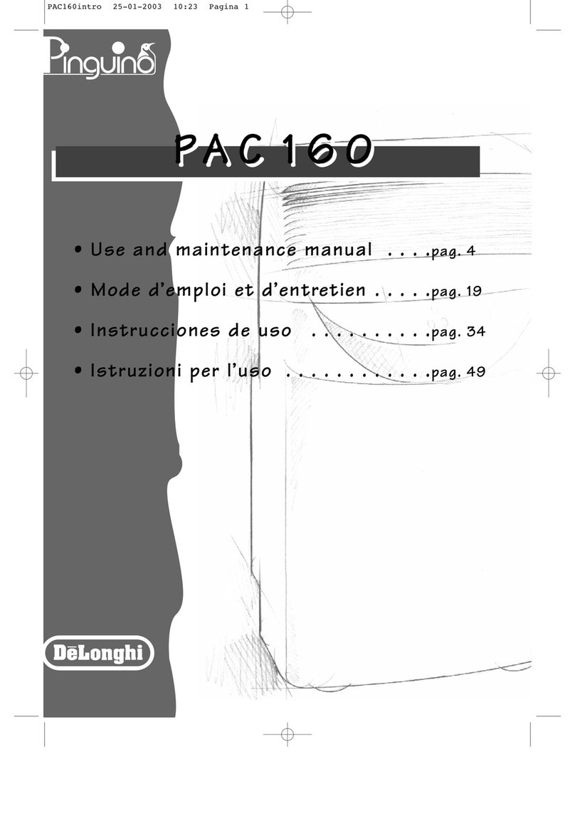 DeLonghi Pinguino PAC 160 Use and maintenance manual