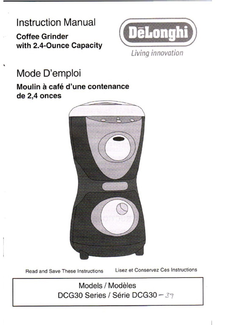 DeLonghi DCG30 Series instruction manual