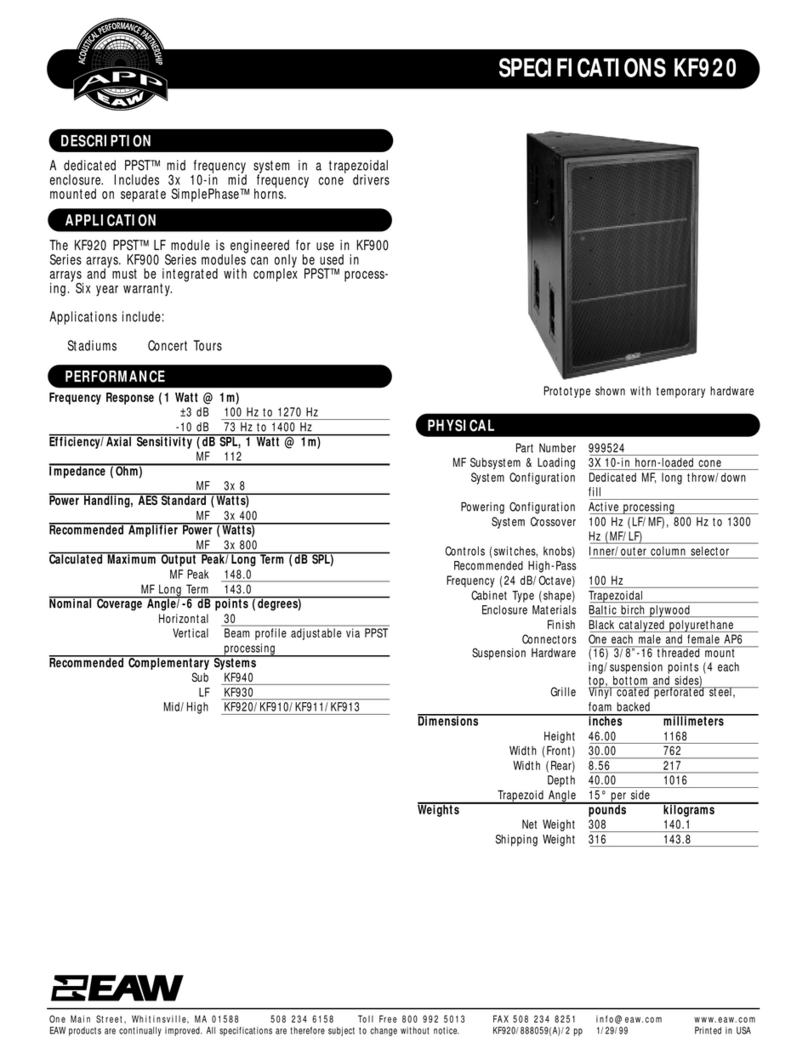 EAW Subwoofer KF920 User manual