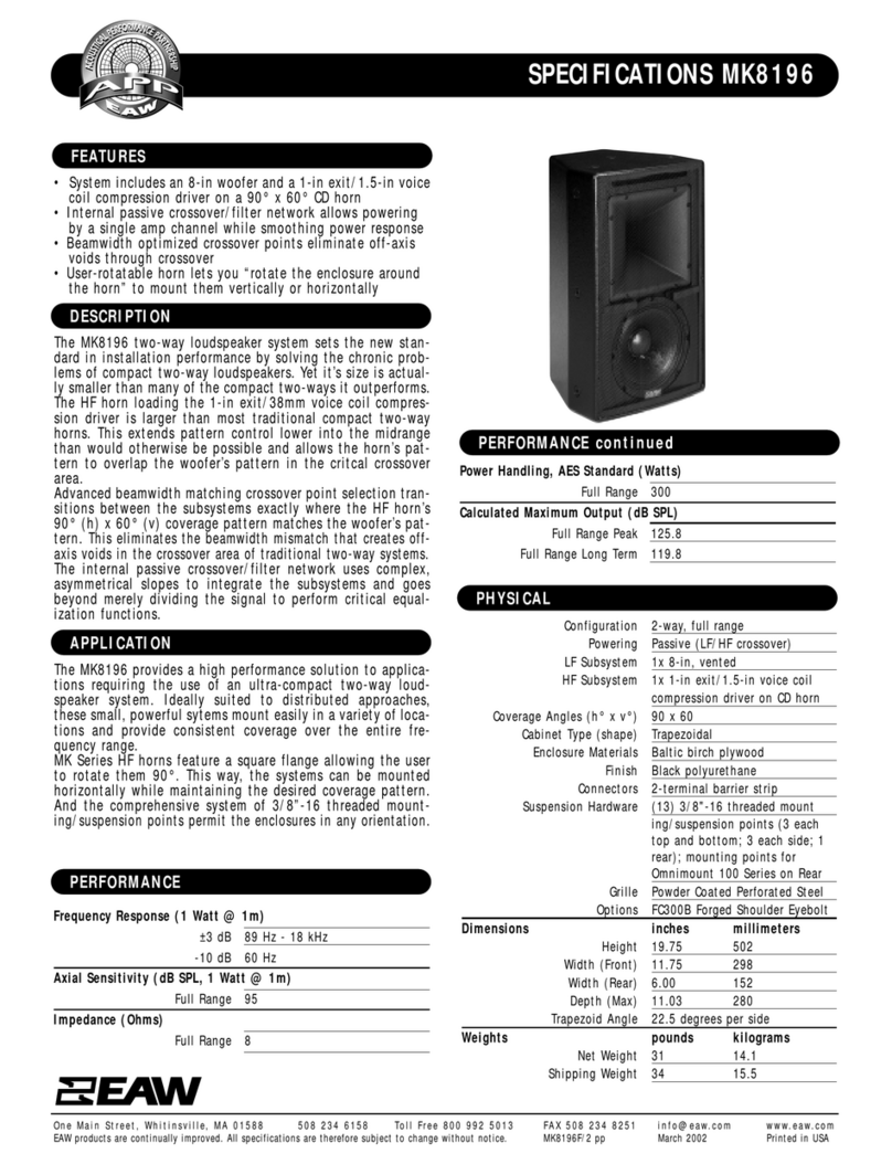 EAW Subwoofer MK8196 User manual