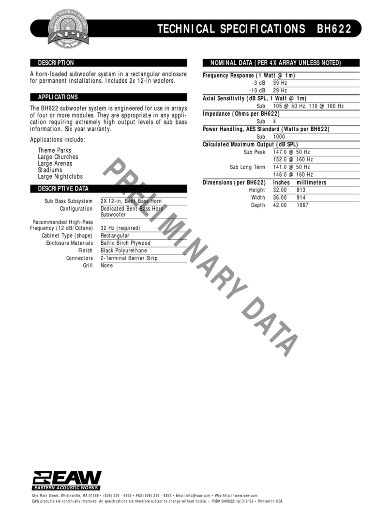 EAW Subwoofer BH622 User manual