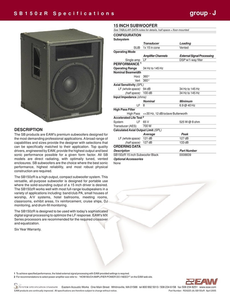 EAW SB150zR Specification sheet