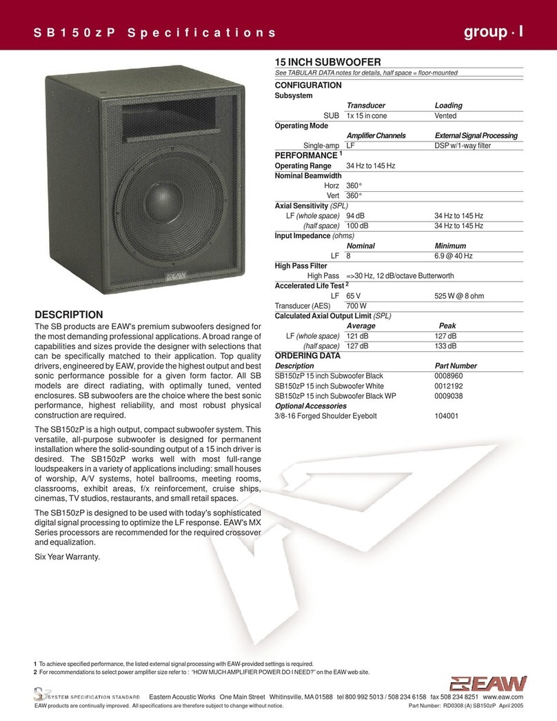 EAW Subwoofer SB150zP User manual