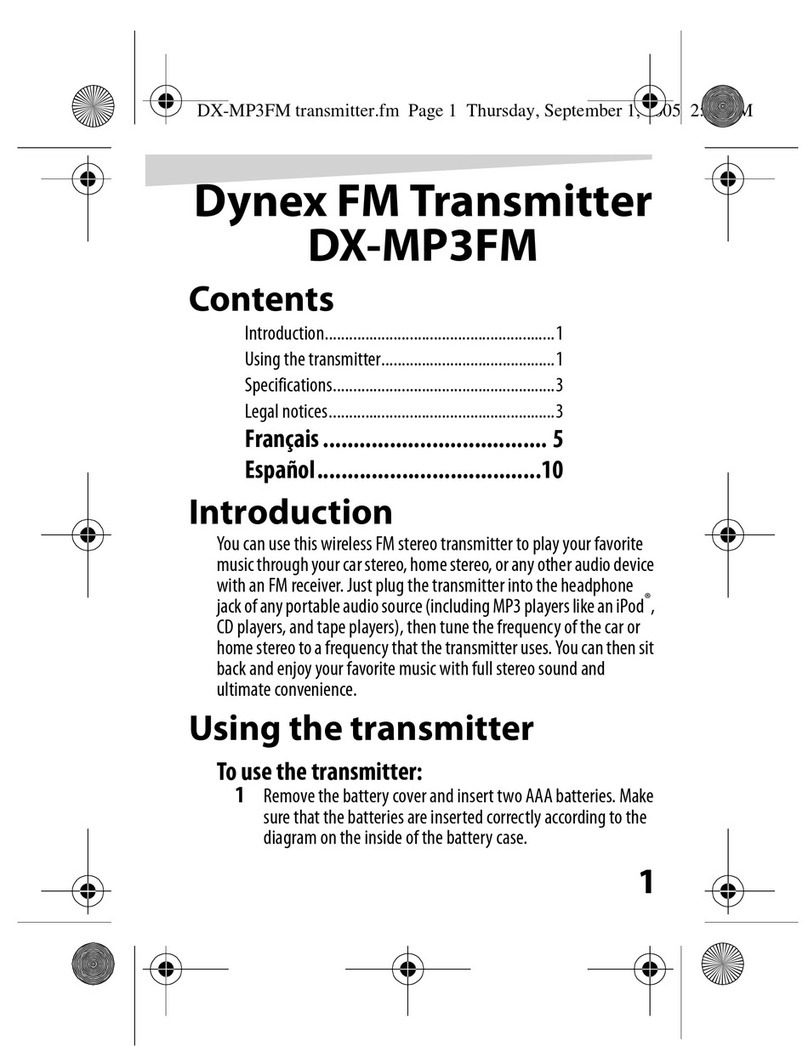 Dynex DX-MP3FM - Digital FM Transmitter User manual