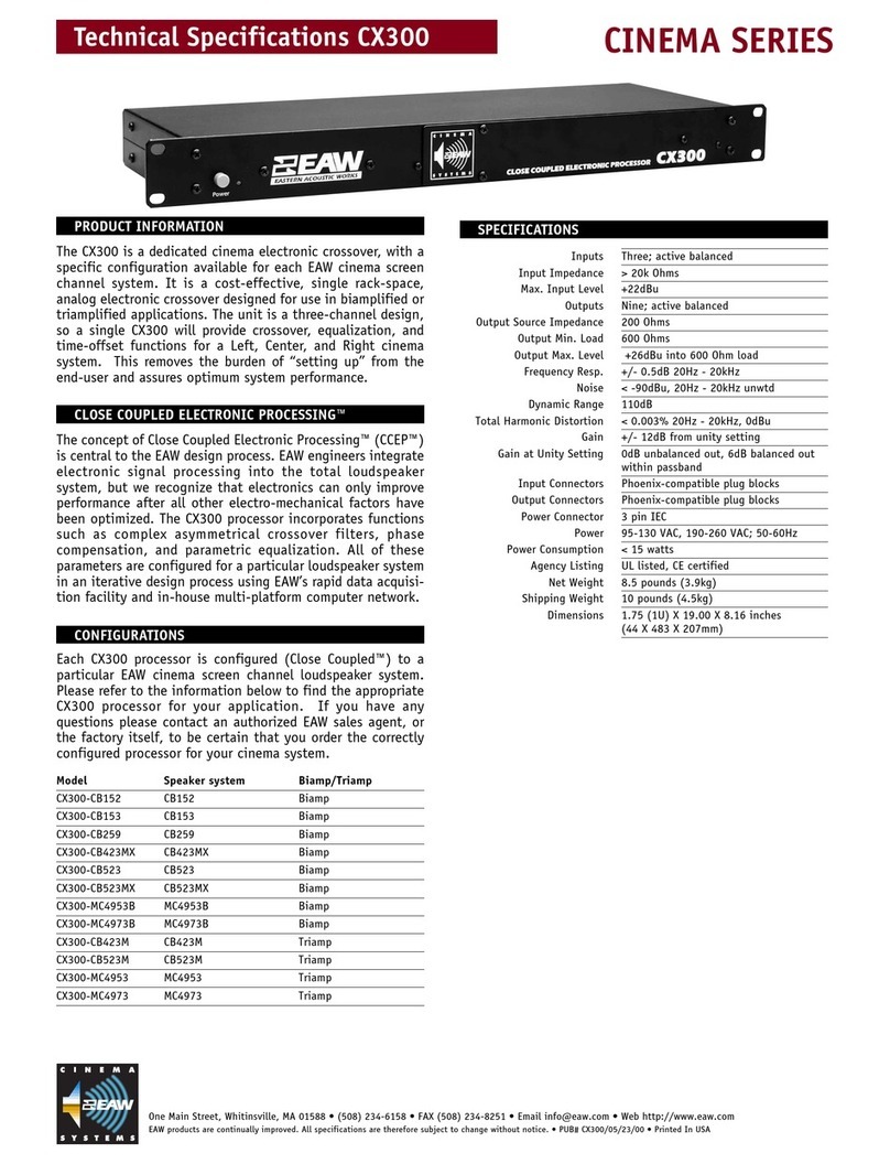 EAW Cinema Electronic Crossover CX300 Technical specifications