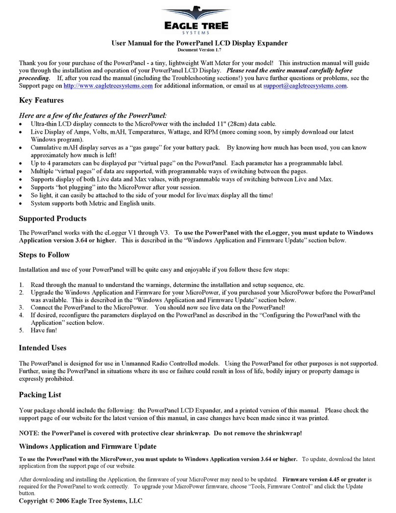 Eagle Tree Systems Computer Monitor User manual