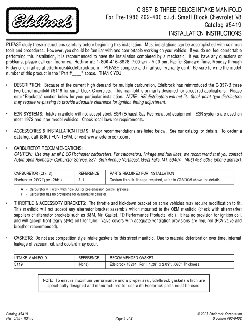 Edelbrock 5419 installation instructions Edelbrock 5419 installation instructions