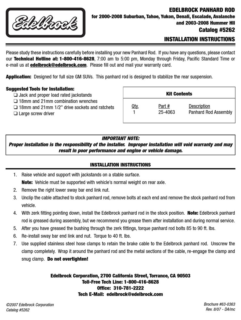 Edelbrock 5262 installation instructions Edelbrock 5262 installation instructions