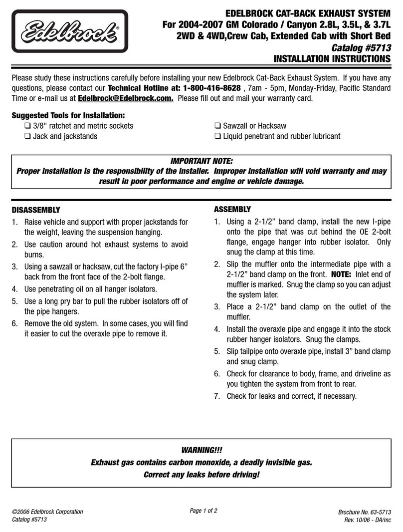 Edelbrock 5713 User manual