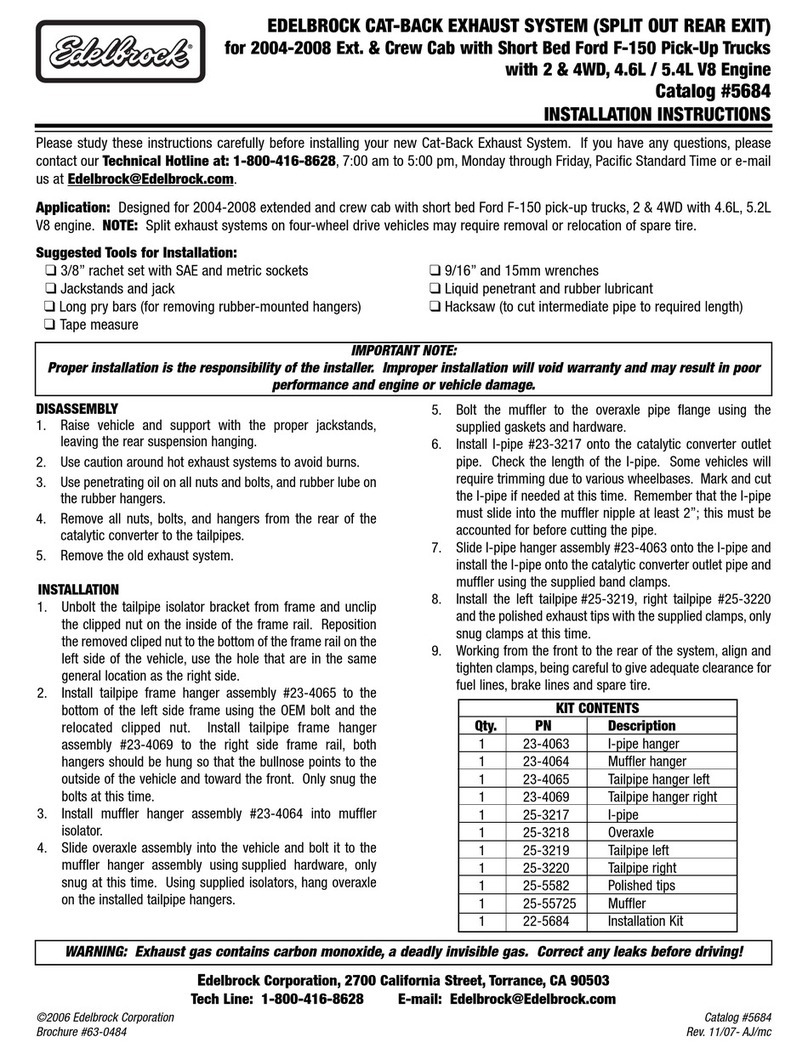 Edelbrock 5684 User manual