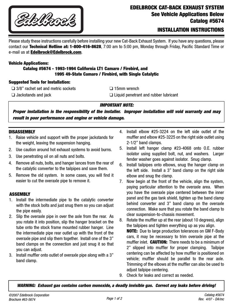 Edelbrock 5674 User manual