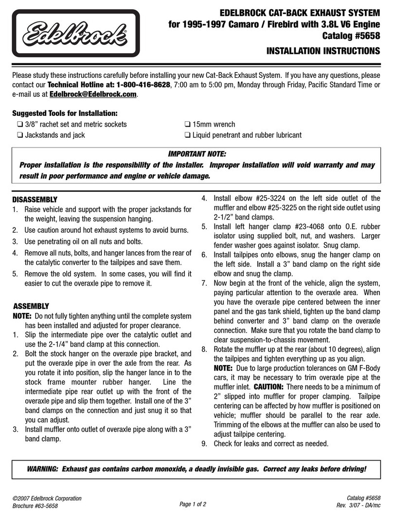 Edelbrock 5658 User manual