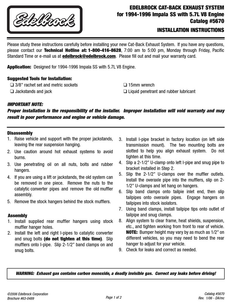 Edelbrock 5670 User manual Edelbrock 5670 User manual