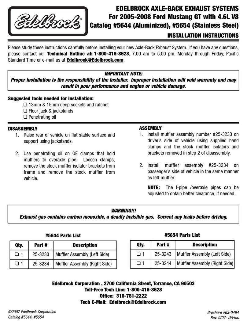 Edelbrock 5644 (Aluminized) User manual