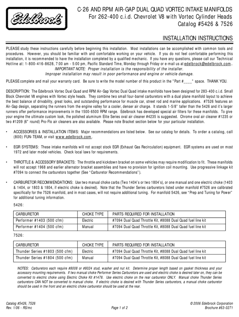 Edelbrock 5426 User manual Edelbrock 5426 User manual