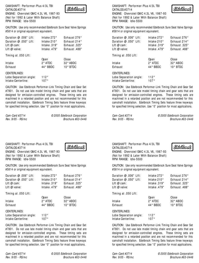 Edelbrock 3714 User manual