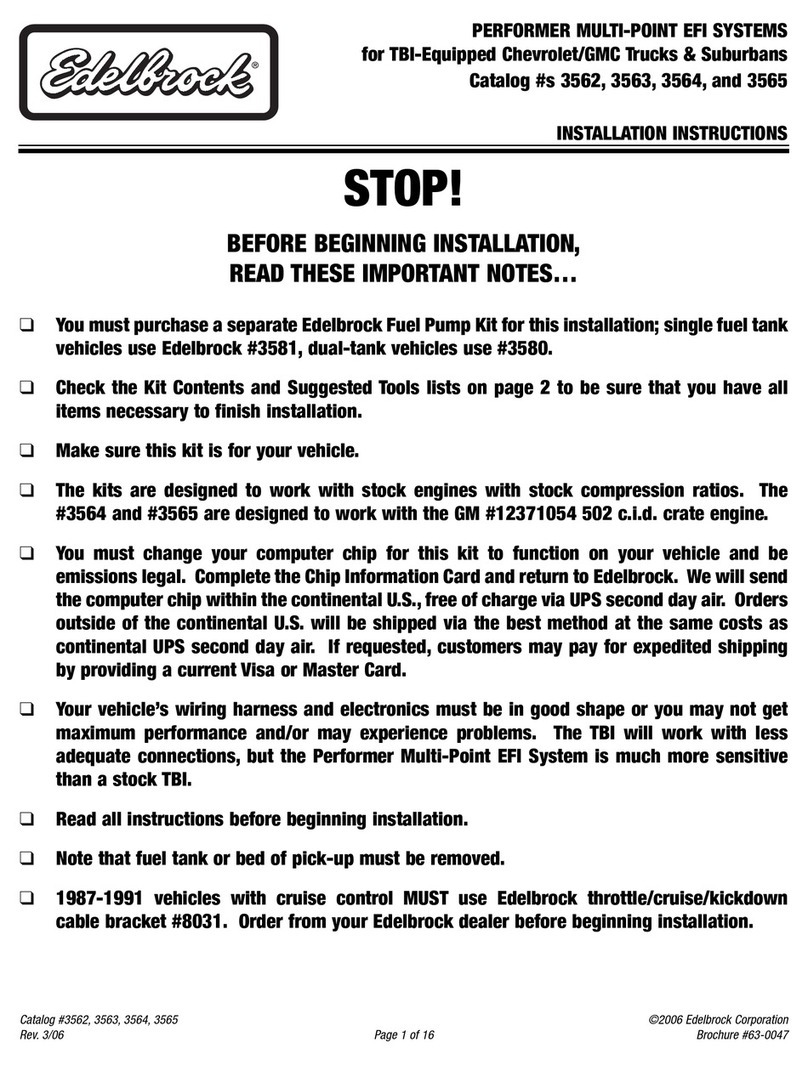 Edelbrock 3562 User manual