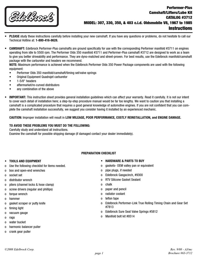 Edelbrock 307 User manual Edelbrock 307 User manual