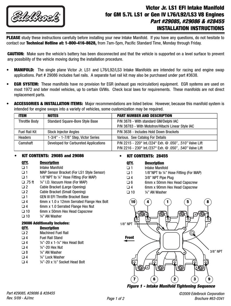 Edelbrock 29085 User manual