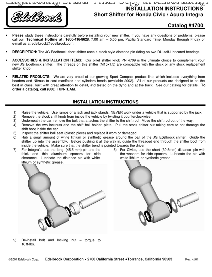 Edelbrock 4700 User manual Edelbrock 4700 User manual