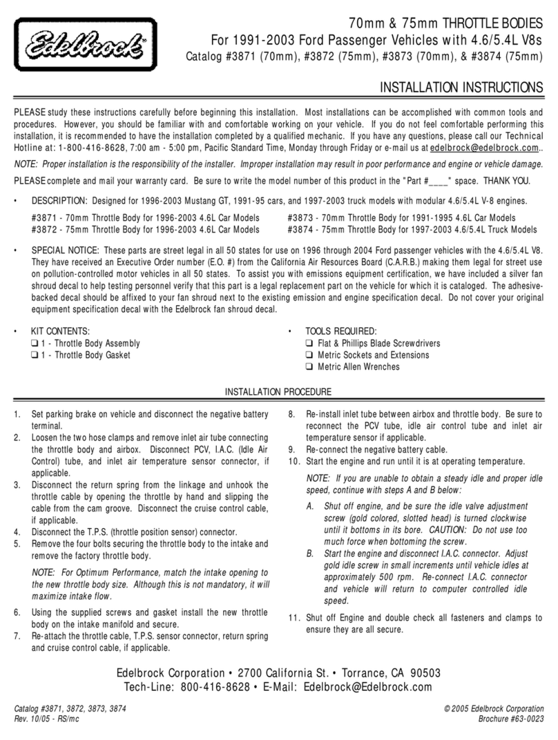 Edelbrock 3871 User manual