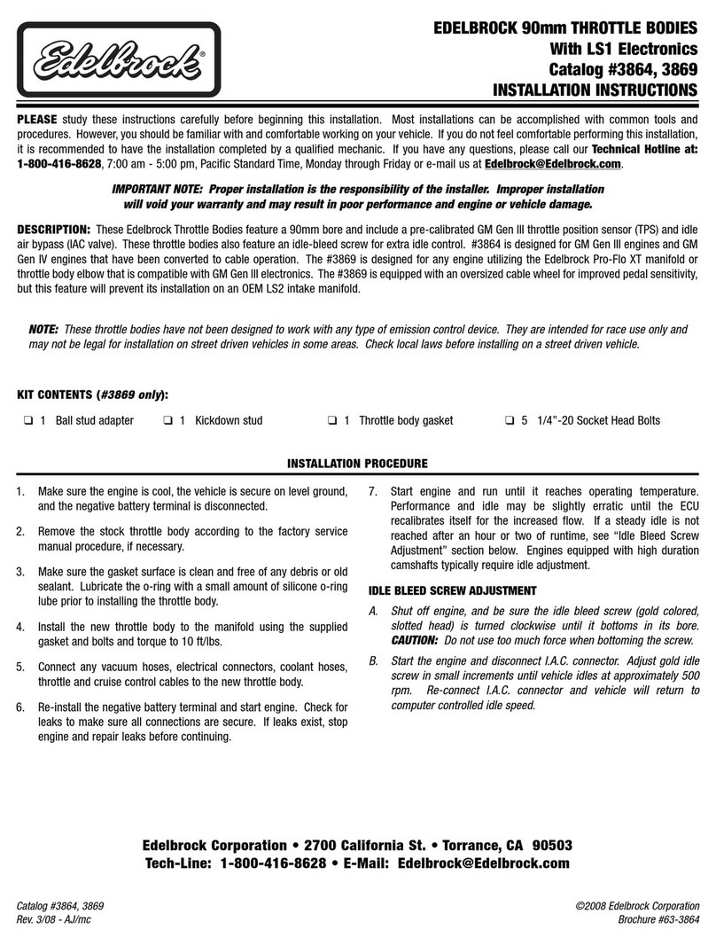 Edelbrock 3864 User manual