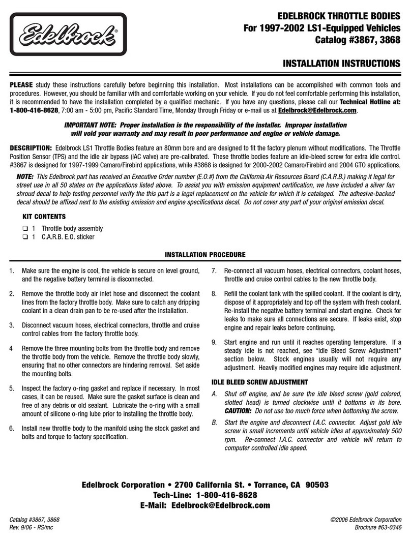 Edelbrock 3867 installation instructions