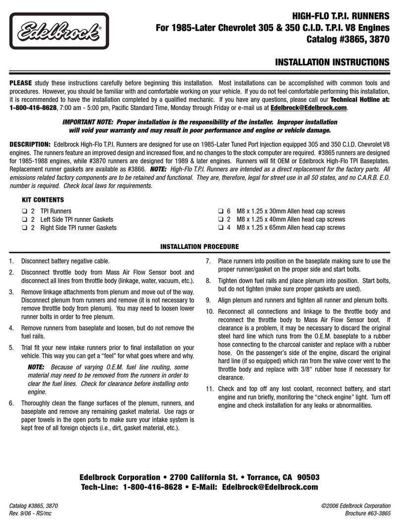 Edelbrock 3865 User manual