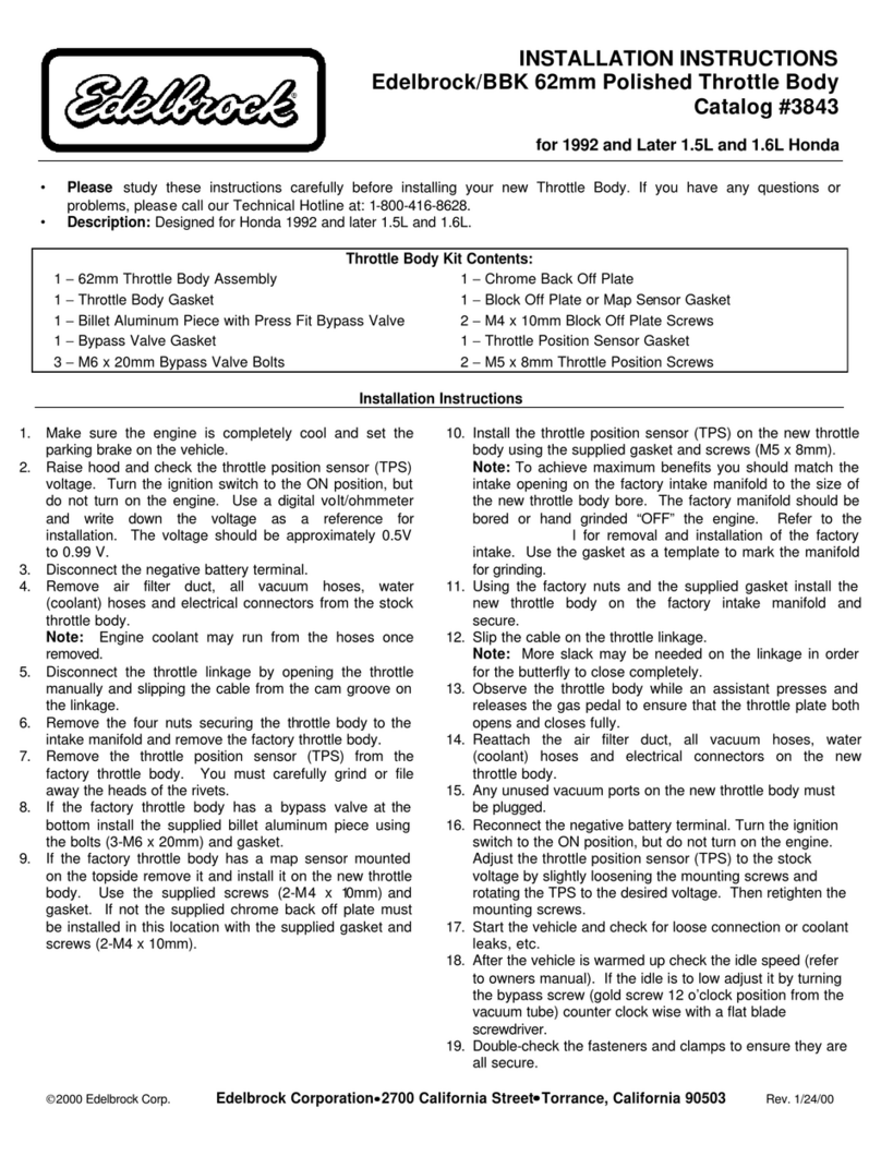 Edelbrock 3843 installation instructions Edelbrock 3843 installation instructions